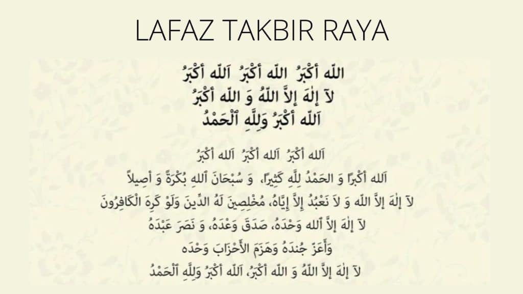 Bacaan Takbir Raya